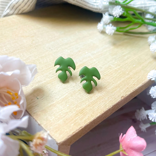 Monstera Leaf Studs